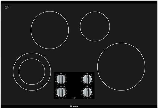 Bosch 500 Series 30" 4 Cooking Zones Electric Smoothtop BLK Cooktop NEM5066UC