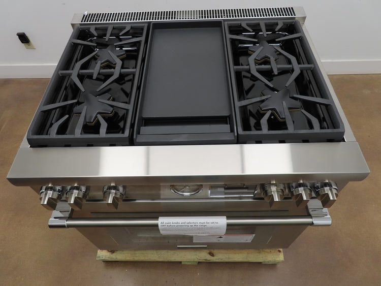 NIB Thermador Pro Grand Professional Series PRG364WDG 36" Freestanding Gas Range