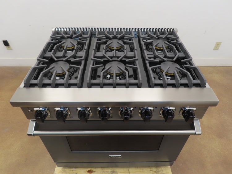 Viking 5 Series VDR5366BDG 36" Damascus Grey Dual Fuel Range 2022 Model