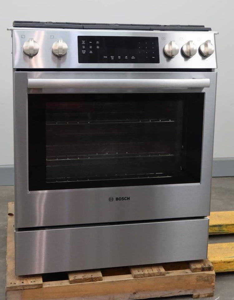 Bosch 800 Series 30" 5 Sealed Burners 9 Mode Slide-In SS Gas Range HGI8056UC