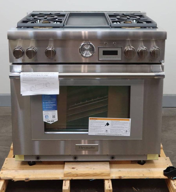 NIB Thermador Pro Grand 36" Freestanding Professional Series Gas Range PRG364WDG