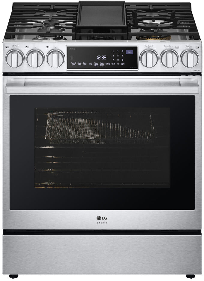 LG 30" LSDS6338F Smart 5 Sealed Burners Slide-in Stainless Dual Fuel Range