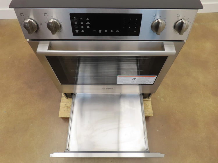 Bosch 800 Series HEI8056U 30" Warming Zone Slide-In Electric Range Pictures