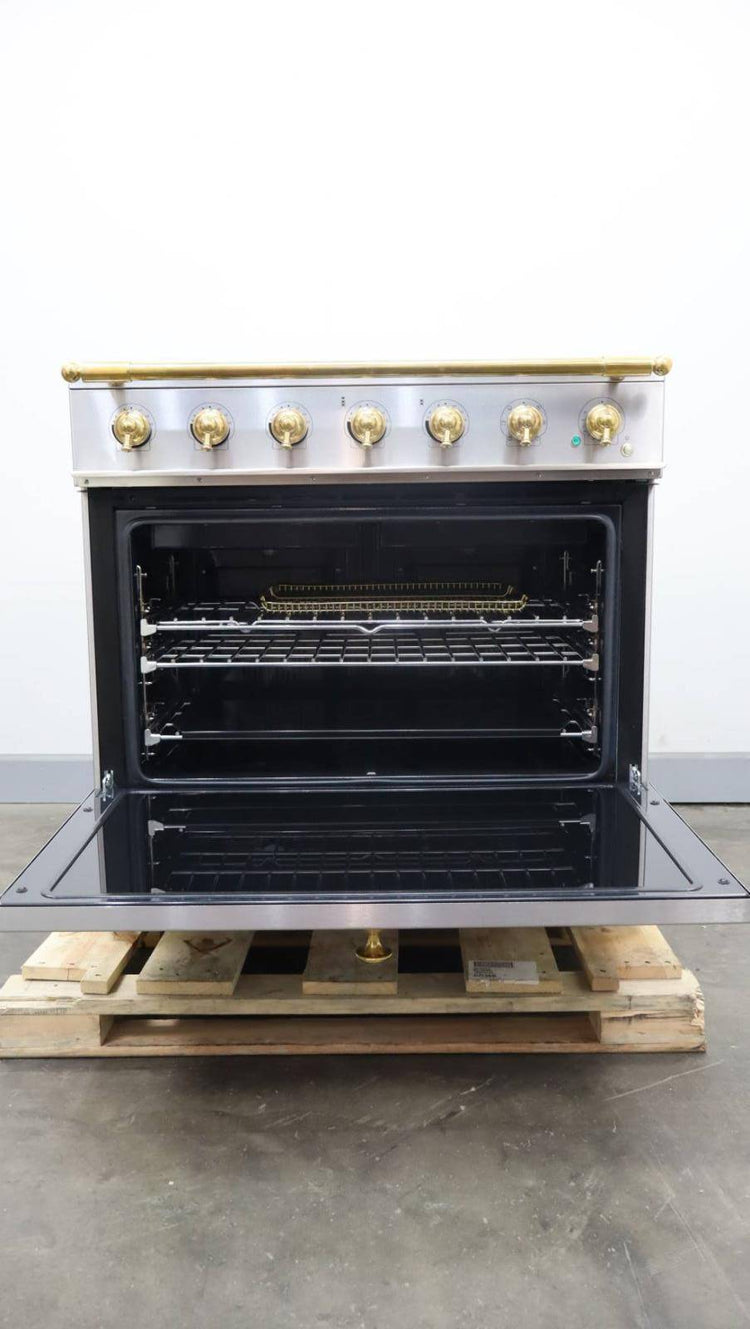 La Cornue CornueFe 90 36" Freestanding Induction Range 3.81 FtCap SS Brass C9IFI