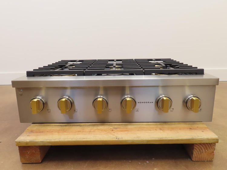 Monogram Statement Series ZGU366NT2SS 36" Slide-In Professional Gas Rangetop Pic