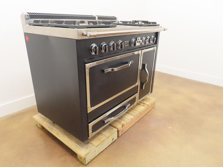 Viking Tuscany Series TVDR4814GCS 48" Freestanding Dual Fuel Cast Black Range
