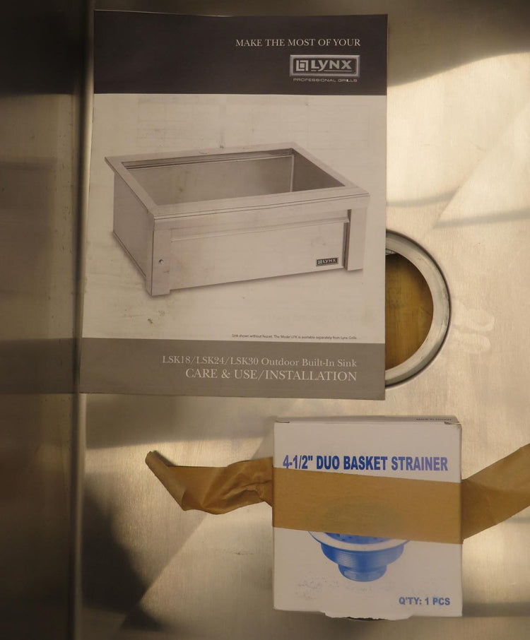 Lynx LSK24 Stainless Steel 24" Drop-In Single Bowl Outdoor Sink Pictures