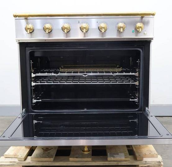 La Cornue CornueFe 90 36" Freestanding 3.81 cu.ft SS Brass Induction Range C9IFI - Alabama Appliance