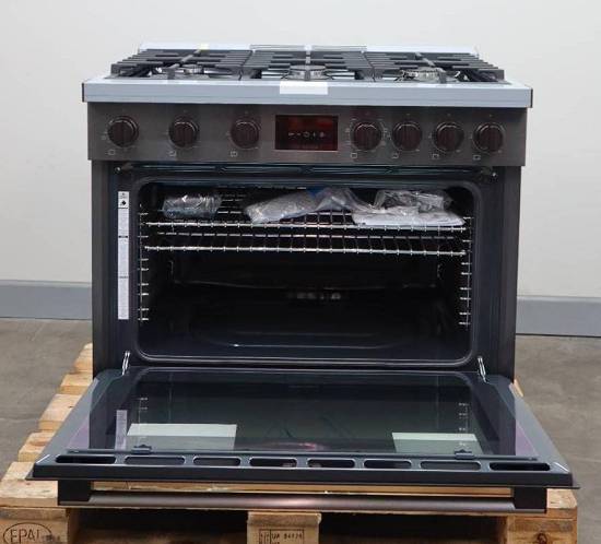 Bosch 36" 800 Series 6 Sealed Burner Black Stainless Duel Fuel Range HDS8645U
