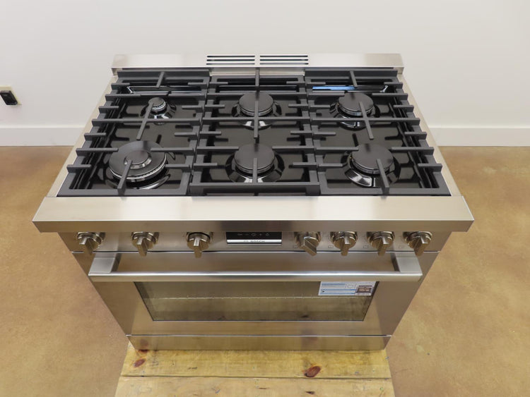 Bosch 800 Series HDS8655U 36" 6 Burner Dual Fuel Convection Range Full Warranty
