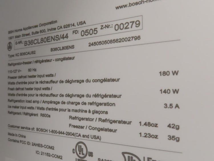 Bosch 800 Series B36CL80ENS 36" Counter Depth French Door Refrigerator S.Steel - Alabama Appliance