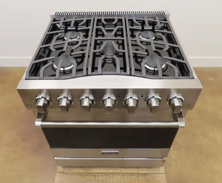 Viking 3 Series RVDR33025BSSLP 30" 5 Sealed Burners Freestanding Dual Fuel Range - Alabama Appliance