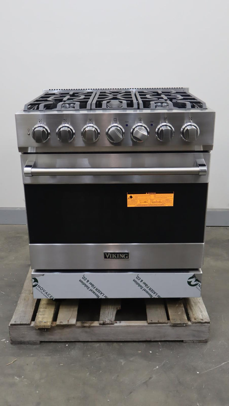 Viking 3 Series 2025 30" 5 Burner SS Freestanding Dual Fuel Range RVDR33025BSS