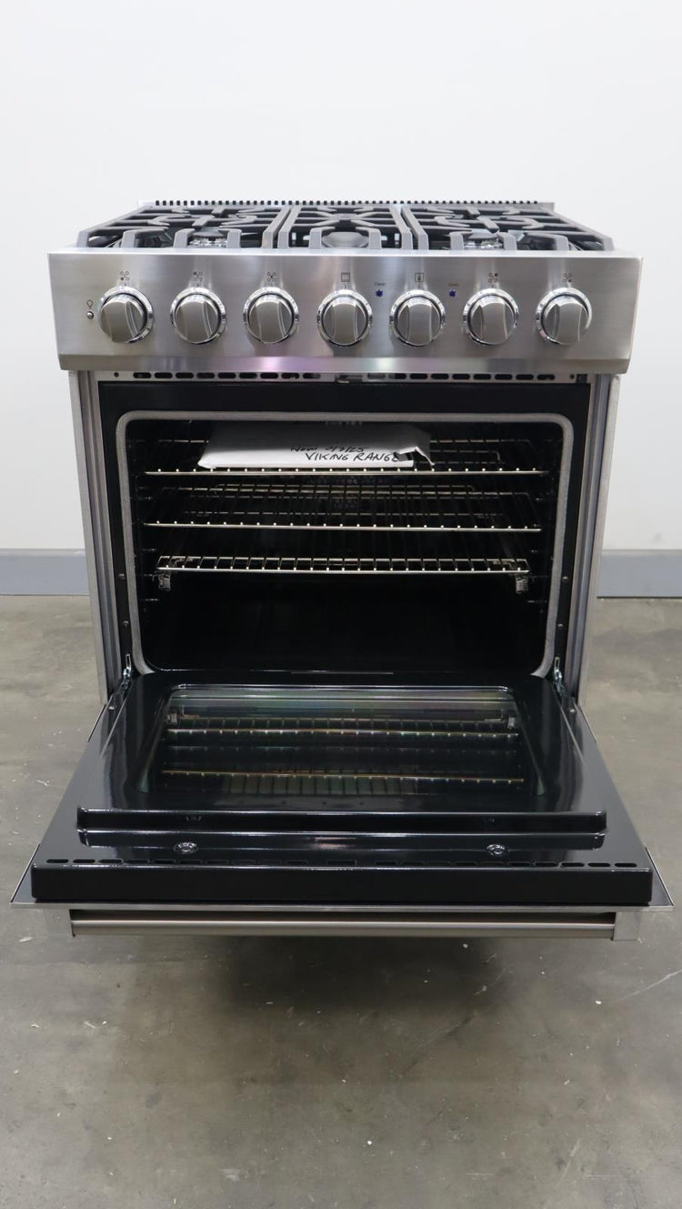 Viking 3 Series 30" 5 Sealed Burners Freestanding Dual Fuel Range RVDR33025BSSLP