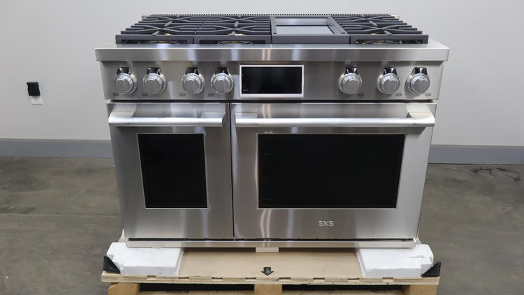 Signature Kitchen Suite 48" Double Oven Dual Fuel Convection Range SKSDR480GS - Alabama Appliance