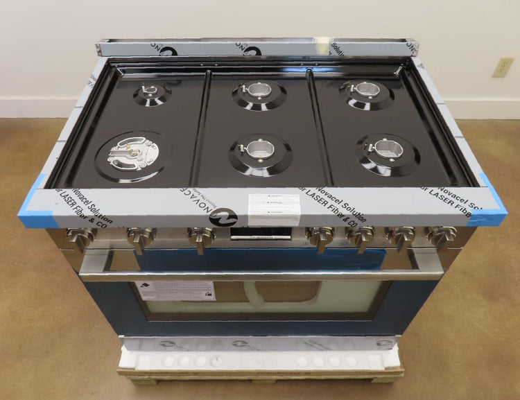 Bosch 800 Series HGS8655UC 36" Stainless Gas Range with 6 Sealed Burners