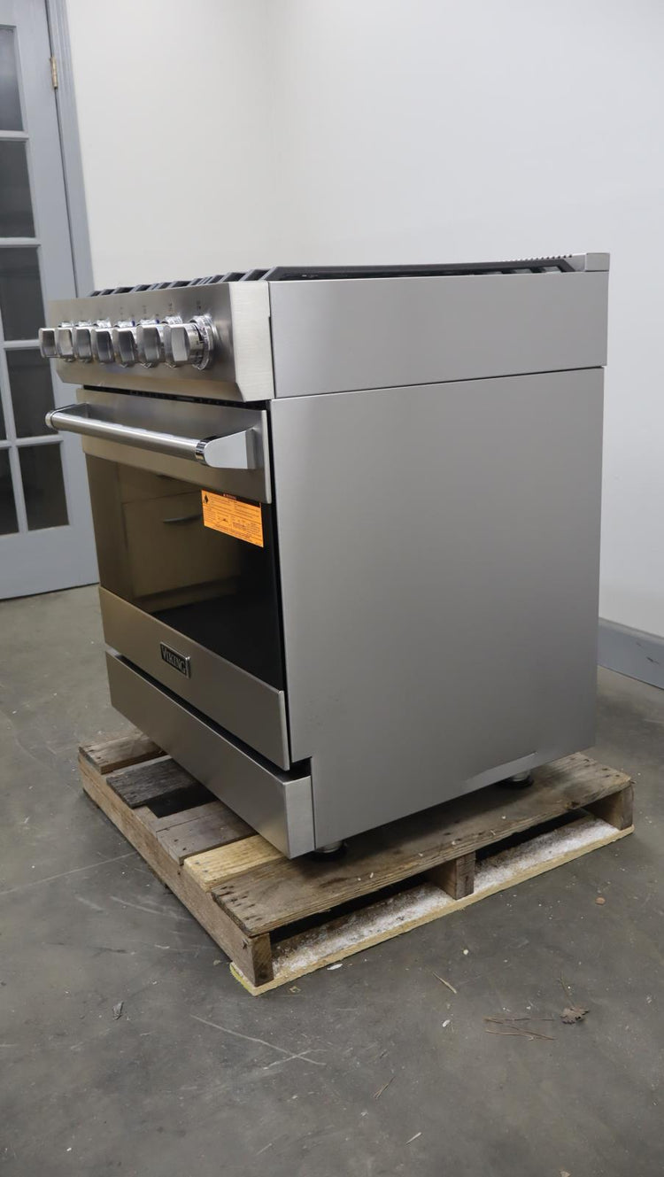 Viking 3 Series 30" 5 Sealed Burners Freestanding Dual Fuel Range RVDR33025BSSLP