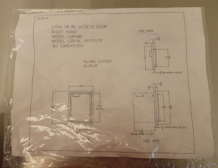 Lynx Professional Grill Series LDR24L 24 in Single Access Door: Left Hinge Swing