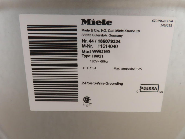 Miele 24" White Front Load Washer and Dryer Set WWD160 / TXD160WP IMAGES