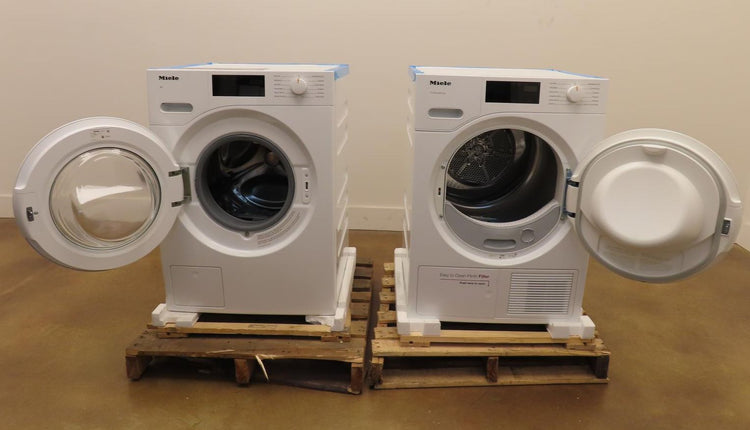 Miele 24" White Front Load Washer and Dryer Set WWD160 / TXD160WP