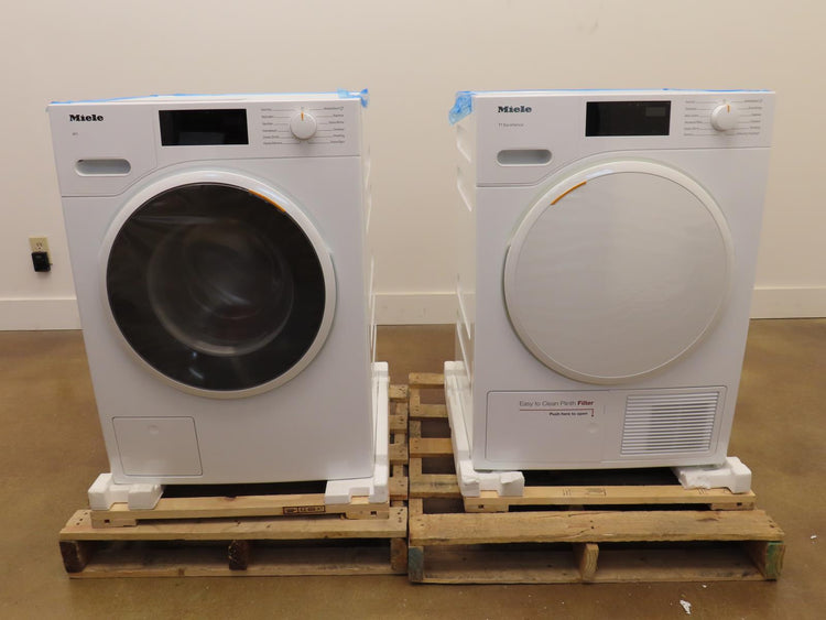 Miele 24" White Front Load Washer & Dryer Set WWD160 / TXD160WP 2 Year Warranty