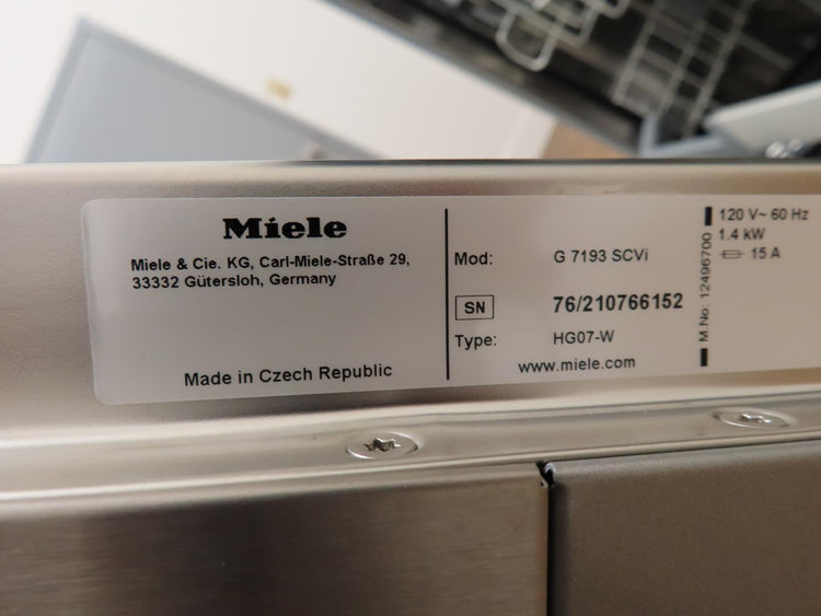 Miele G71xx Series G7193SCVI 24" Built-In Panel Ready ADA Compliant Dishwasher