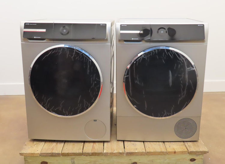 Bosch 800 Series WGB246AXUC / WQB245AXUC Front 24" Grey Load Washer & Dryer Set