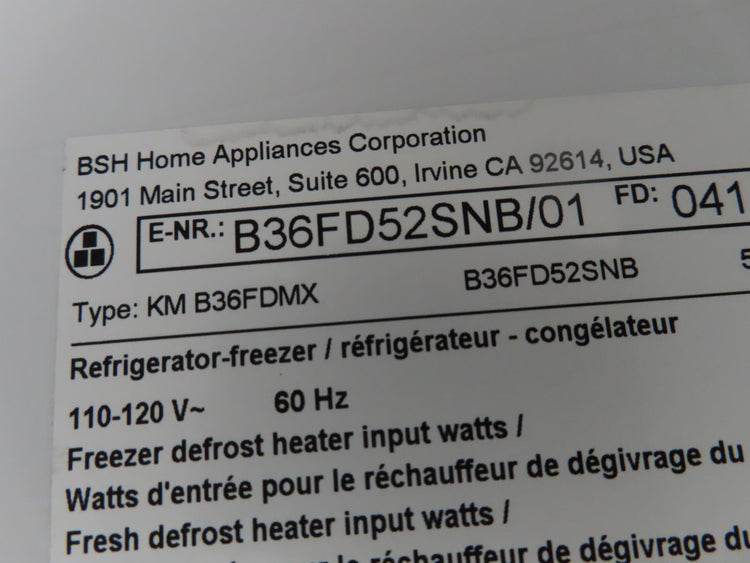 Bosch 500 Series B36FD52SNB 36 Inch Freestanding French Door Smart Refrigerator