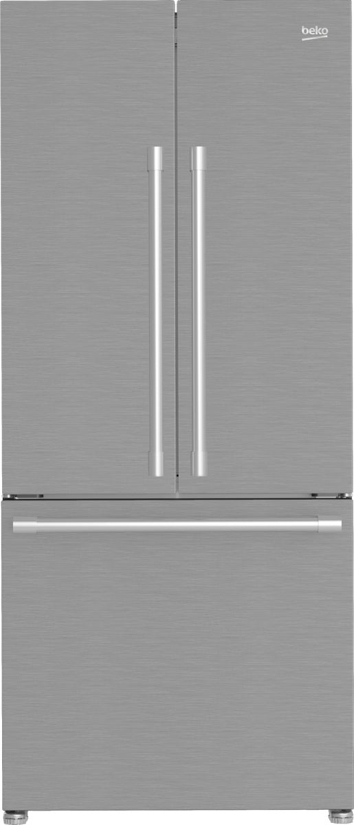 Beko 30 in. 16.1 Cu. Ft. Fingerprint-Free Stainless Steel Counter Depth French Door Refrigerator