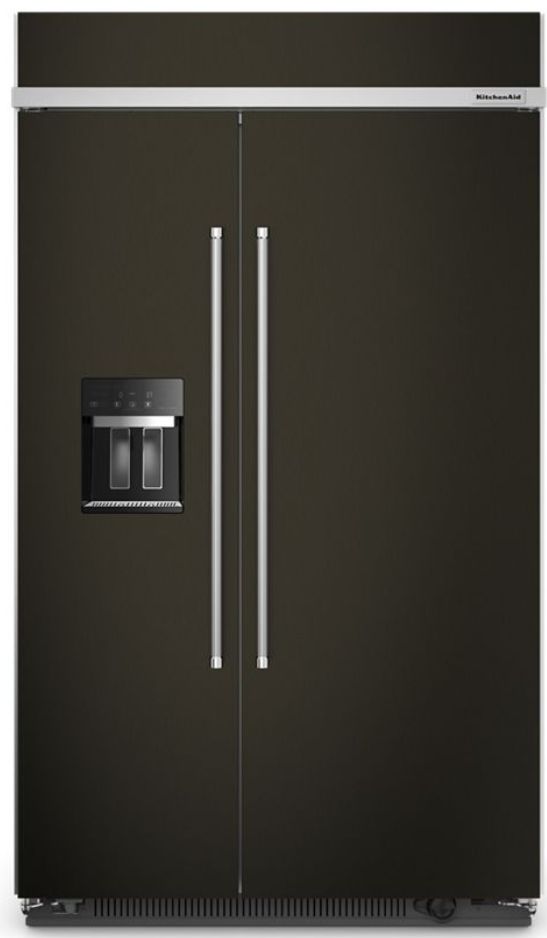 KitchenAid® 48 in. 29.4 Cu. Ft. PrintShield Finish Black Stainless Steel Built In Counter Depth Side-by-Side Refrigerator