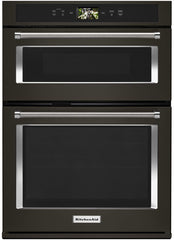 KitchenAid® 30" Black Stainless Steel with PrintShield Finish Smart Electric Built In Oven/Micro Combo
