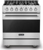 Viking 3 Series 30" 5 Burner 4.7cu.ft Freestanding Dual Fuel Range RVDR33015BSS