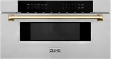 ZLINE Autograph Edition 1.2 Cu. Ft. Stainless Steel with Gold Accents Microwave Drawer