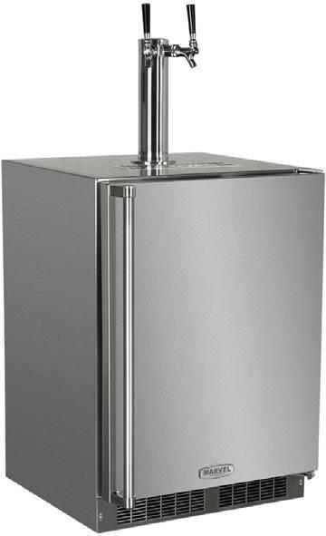 Marvel Outdoor Series 24" SS 1 Half-Barrel Built-in Beer Dispenser MO24BTS2RS