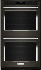 KitchenAid® 27" PrintShield Black Stainless Steel Double Electric Wall Oven