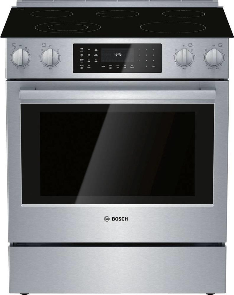 Bosch 800 Series HEI8056U 30" Warming Zone Slide-In Electric Range FullWarranty