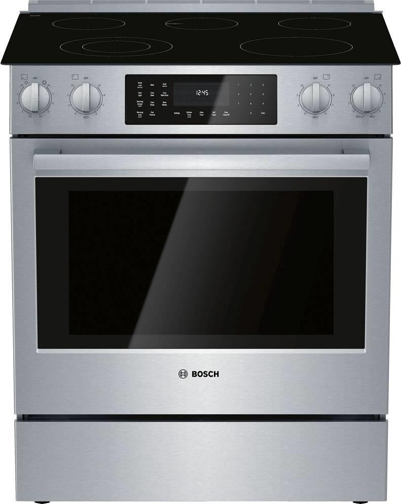 Bosch 800 Series HEI8056U 30" Warming Zone Slide-In Electric Range