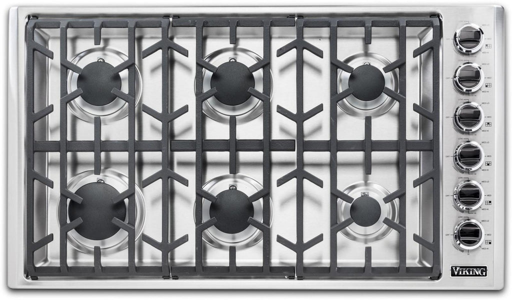 Viking Professional 5 Series 36" S.S 6 Burners Gas Cooktop VGSU53616BSS Picutres