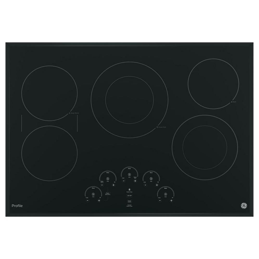 GE - Profile Series PP9030DJBB 30" Built-In Electric Cooktop in Black 5 Elements