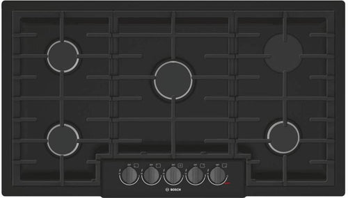 Bosch 800 Series 36 Inch Black Red LED 5 Sealed Burners Gas Cooktop NGM8646UC