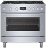 Bosch 800 Series 36" 3.4 Cu.Ft 6 Sealed Burners Freestanding Gas Range HGS8655UC