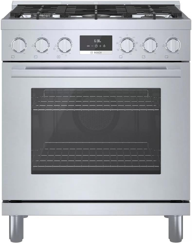Bosch 800 Series HDS8055U 30" Freestanding Dual Fuel Range Stainless Steel Pics