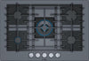 Bosch Benchmark Series 30" 5 Sealed Burners Gray glass Gas Cooktop NGMP077UC