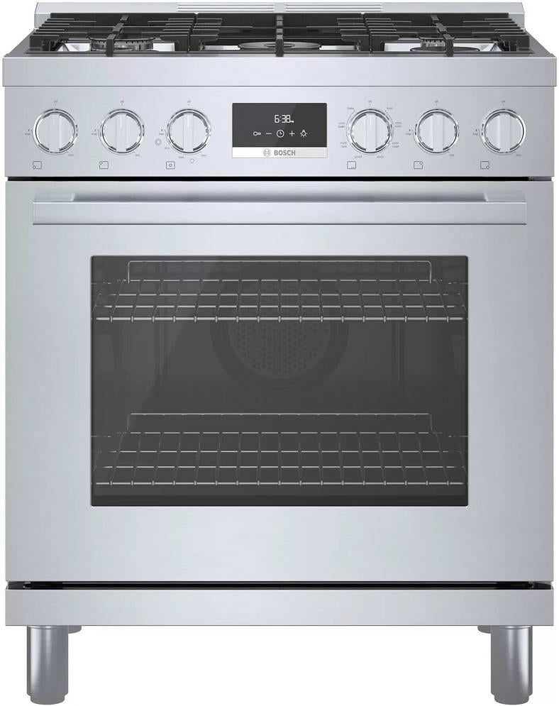 Bosch 800 Series 30 Inch SS 3.9 Cu. Ft Freestanding Dual Fuel Range HDS8055U