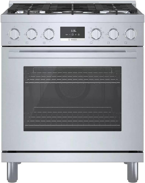 Bosch 800 Series 30 Inch SS 3.9 Cu. Ft Freestanding Dual Fuel Range HDS8055U