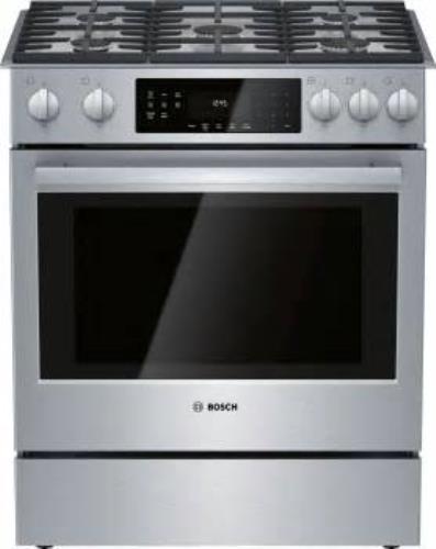 Bosch 30" 800 Series 5 Sealed Burners 9 Mode Slide-In SS Gas Range HGI8056UC