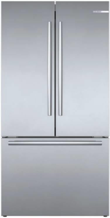 Bosch 36" LED 21 cu.ft. Smart French Door SS 800 Series Refrigerator B36CT80SNS