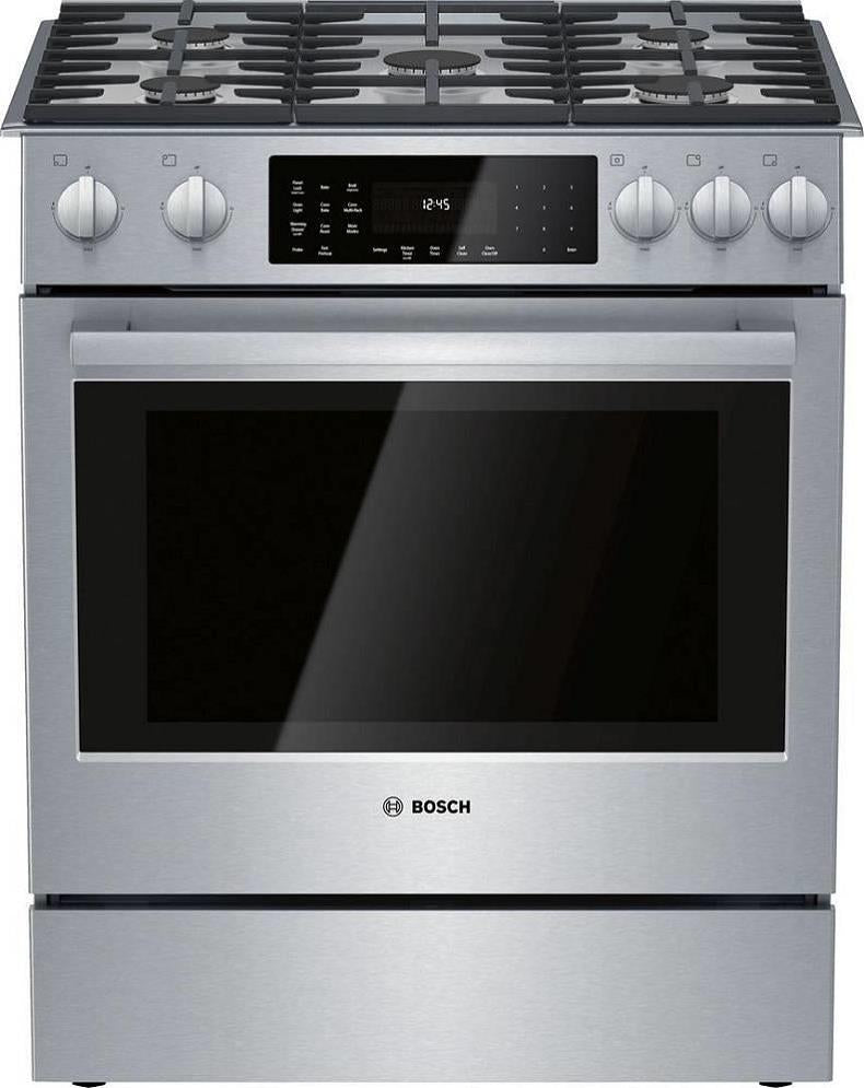 Bosch 800 Series HDI8056U 30" Slide-In Dual Fuel Stainless Steel Range Images