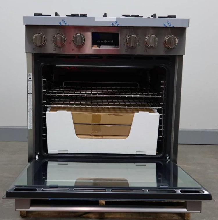 Bosch 800 Series 30 Inch SS 3.9 Cu. Ft Freestanding Dual Fuel Range HDS8055U