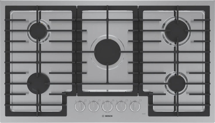 Bosch 500 Series 36 Inch Stainless 5 Sealed Burners Gas Cooktop NGM5658UC